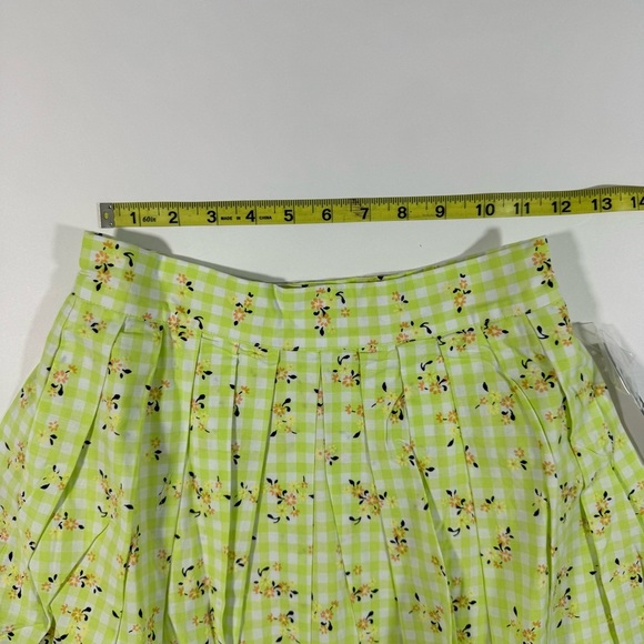ModCloth Imagine the Possibilities Skirt Green Check Floral - Picture 6 of 7